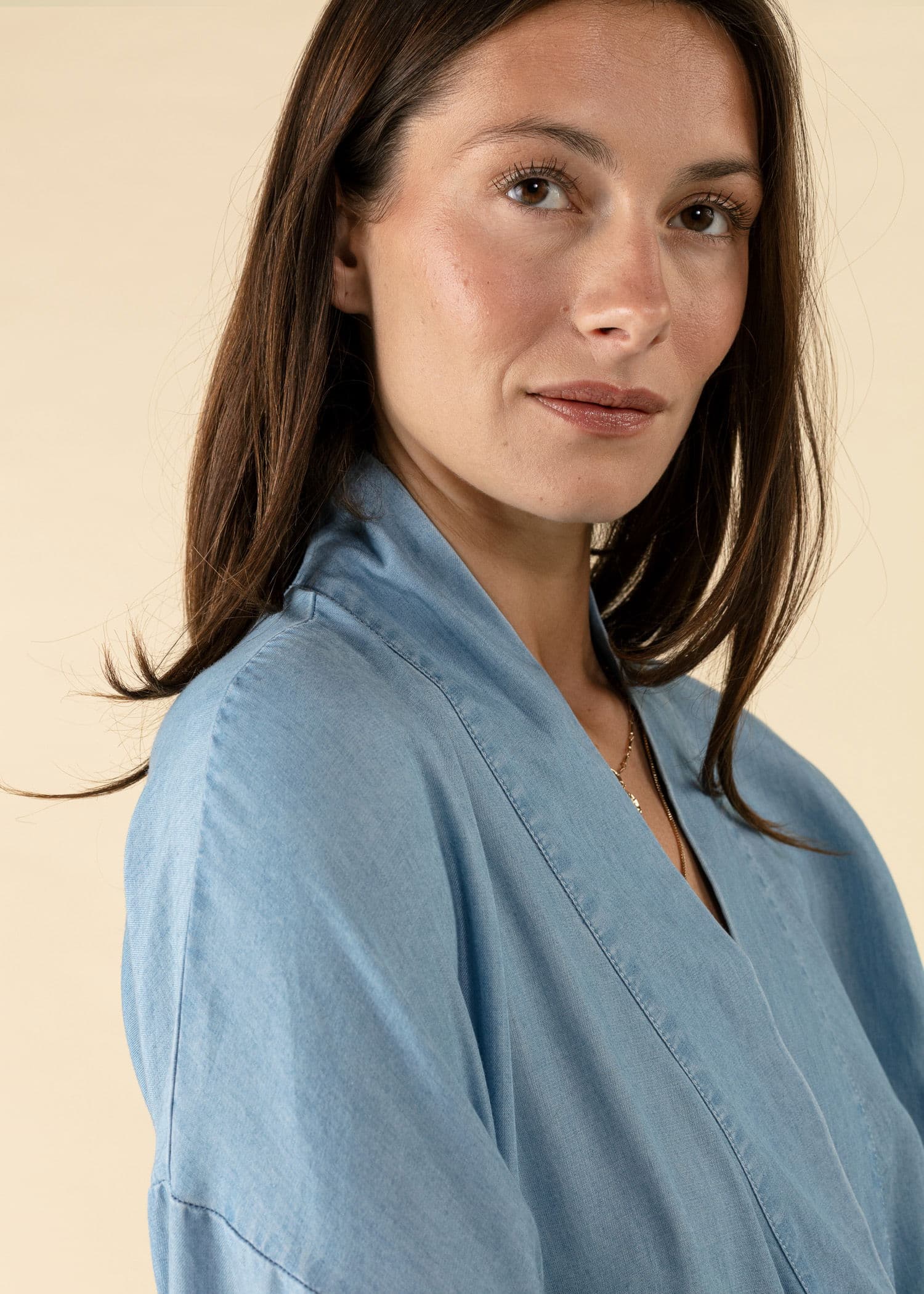 TARA Tencel-kimono - Sininen 3 - Indiska