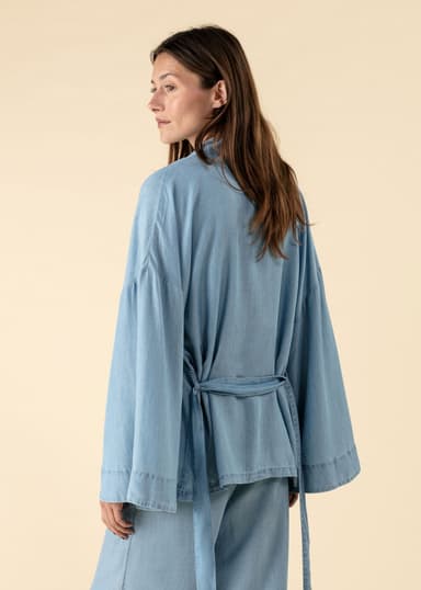 TARA Tencel-kimono - Sininen 4 - Indiska