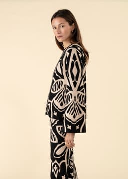 LEONA JACQUARD SWEATER - Black