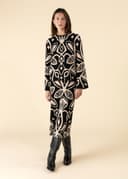 LEONA JACQUARD SKIRT - Black