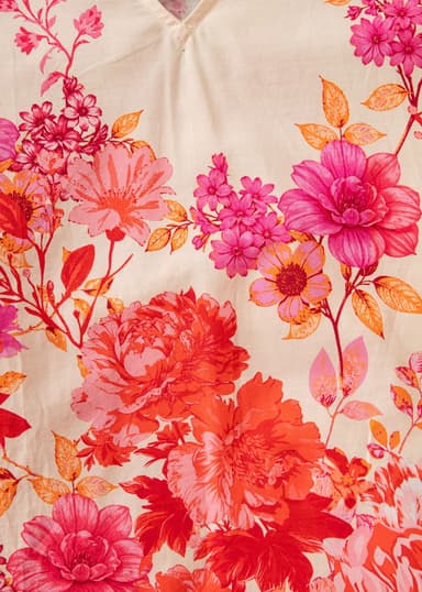 THEKLA Blommig lång bomullsklänning - Röd 7 - Indiska