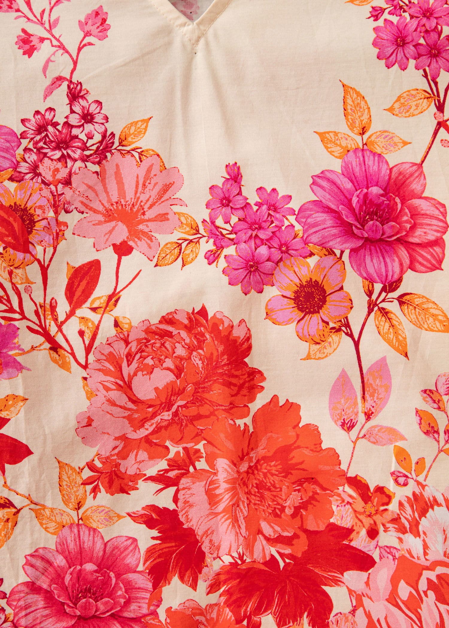 THEKLA Blommig lång bomullsklänning - Röd 7 - Indiska