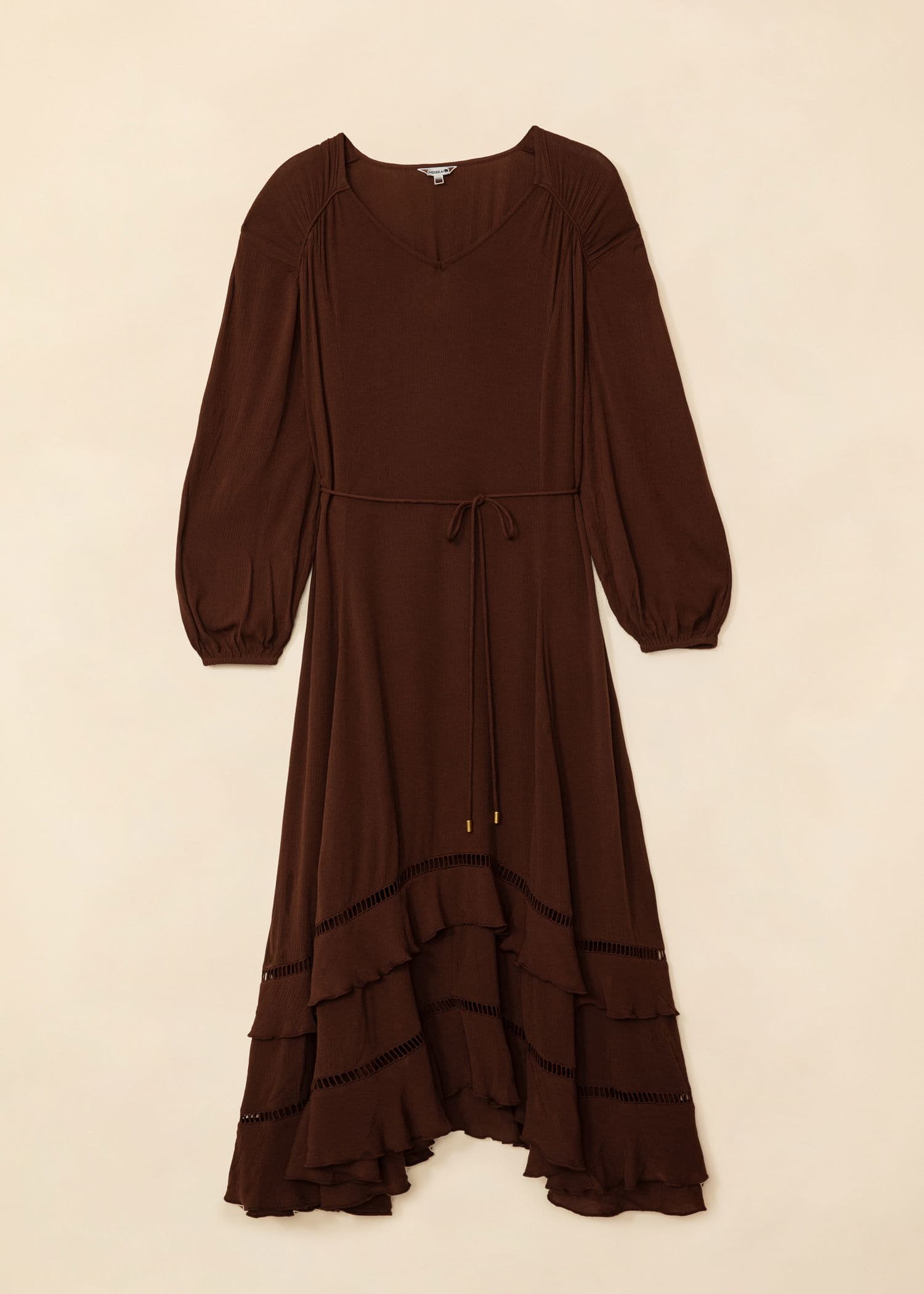 TANYA Brun asymmetrisk kjole - Brun 6 - Indiska