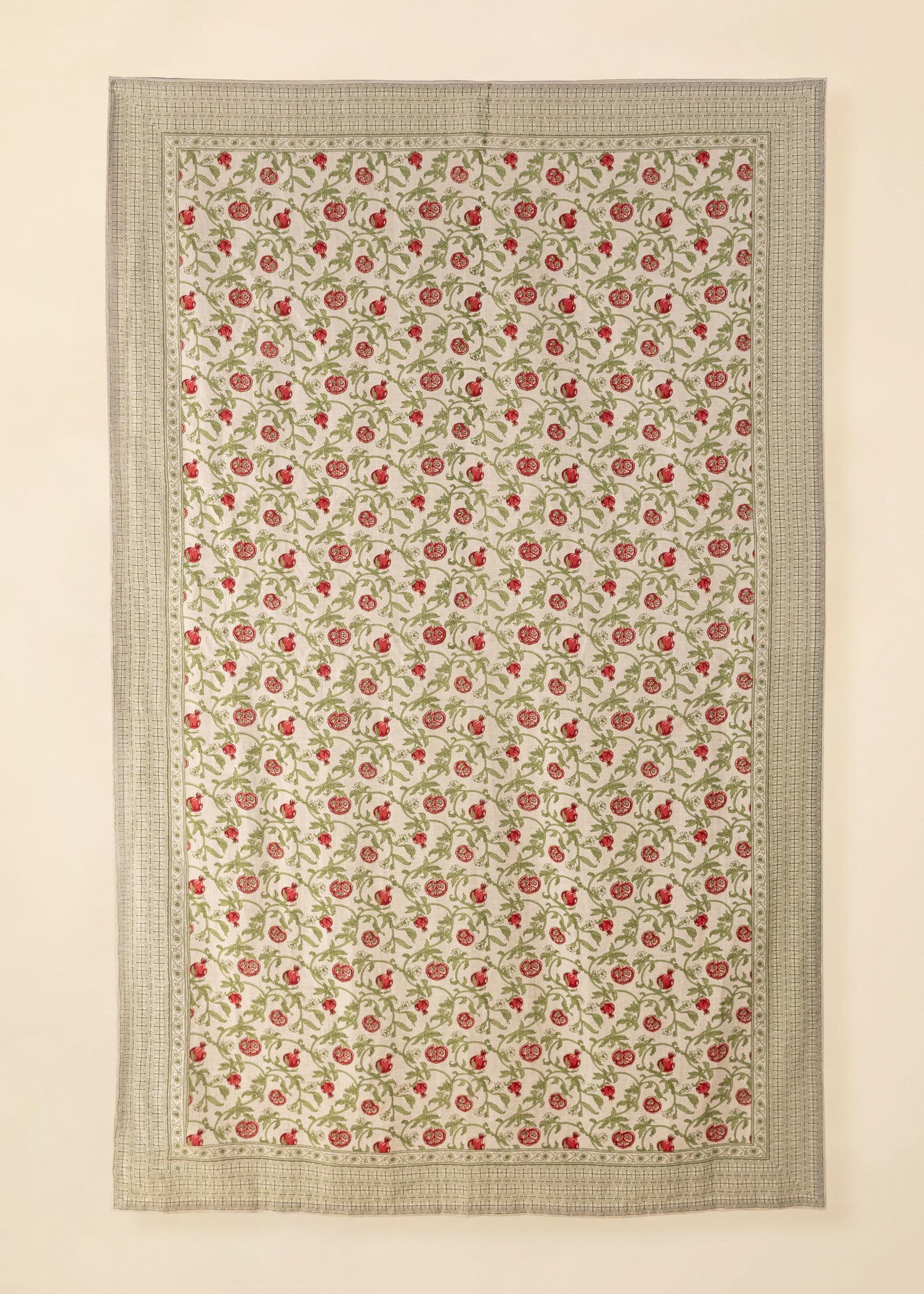 Vira Käsinpainettu pöytäliina - Punainen 2 - Indiska