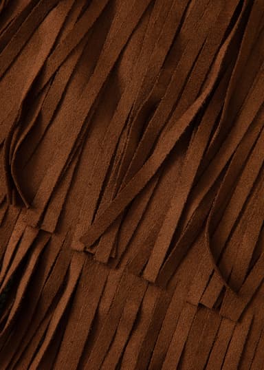 SANDY Kjol i mockaimitation med fransar - Brun 6 - Indiska