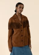 DOLORES SUEDE JACKET - BROWN