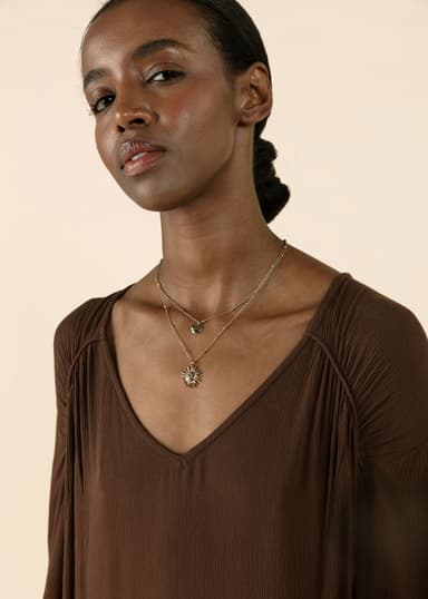 TANYA Brun asymmetrisk kjole - Brun 4 - Indiska