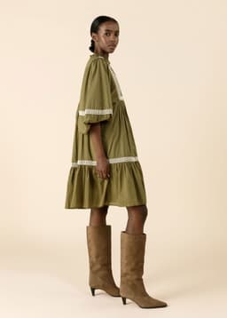 CORNELIA EMB TUNIC  - khaki