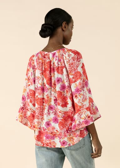 DOLLIE Bluse med 3/4 ermer - Rød 4 - Indiska