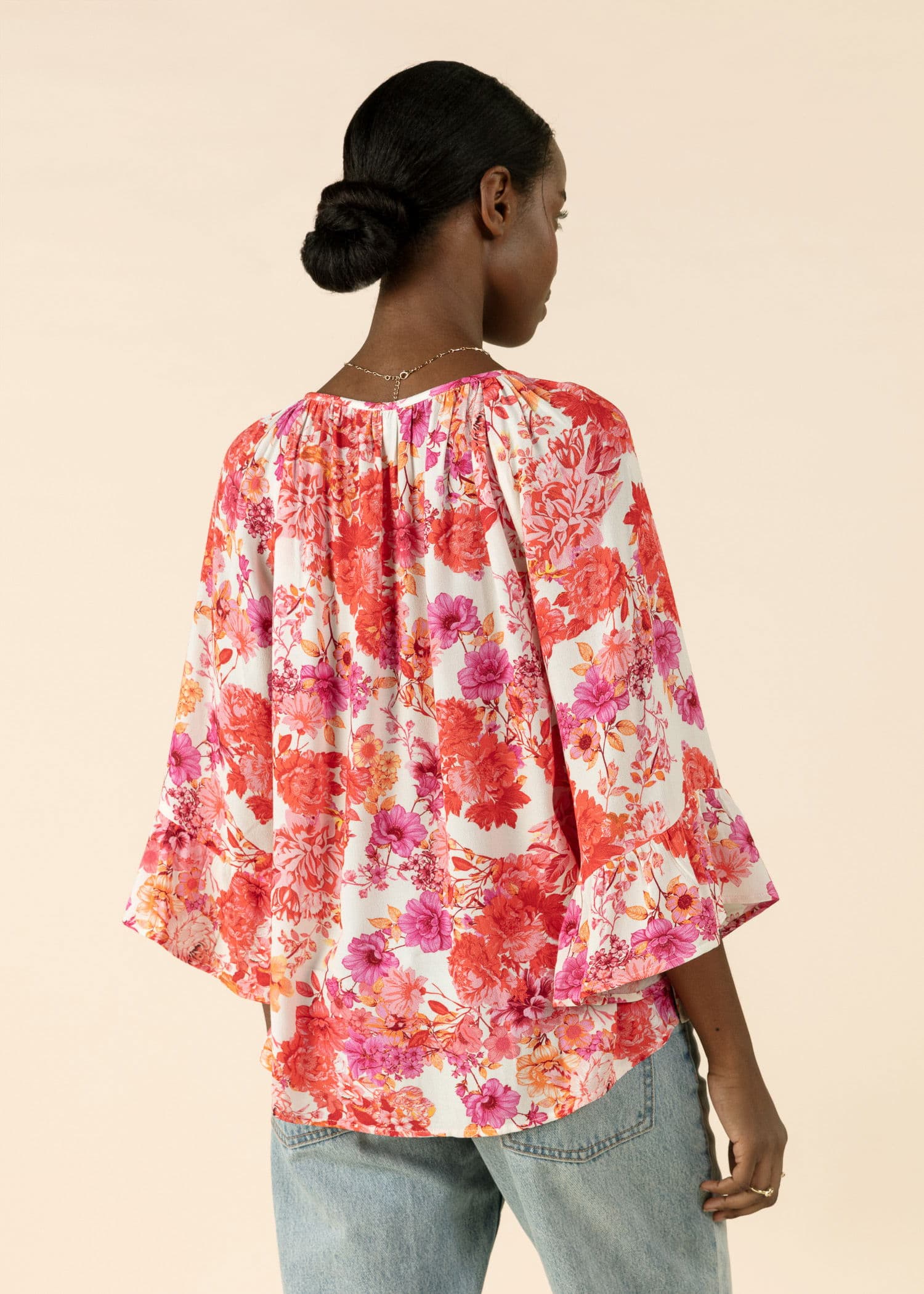 DOLLIE Bluse med 3/4 ermer - Rød 4 - Indiska