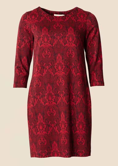 TRIXINA Mönstrad tunika med fickor - Röd 1 - Indiska