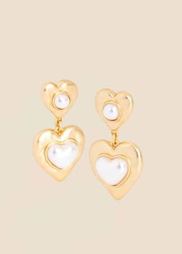 DOUBLE HEART EARRING - GOLD