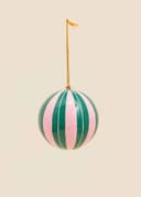 KASHMIR DECO - GREEN PINK STRIPE