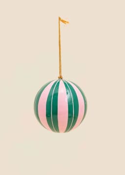 KASHMIR DECO - GREEN PINK STRIPE