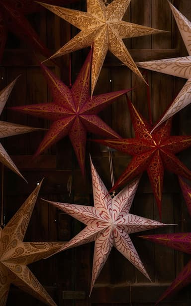 WHITE Håndbrodert adventsstjerne, 75 cm - Hvit 2 - Indiska