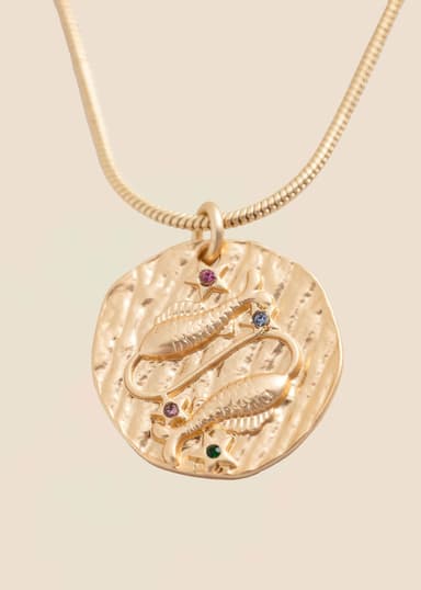 ZODIAC Zodiak-halsbånd - Gull 1 - Indiska