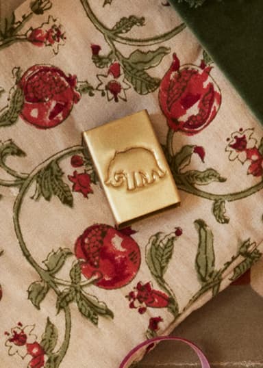 BRASS Messinkinen tulitikkurasian pidike - Kulta 1 - Indiska