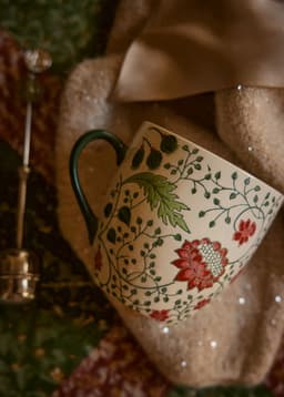 XL MUG - EMB FLOWER RED