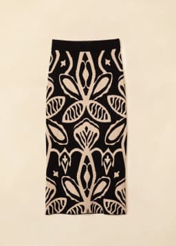 LEONA JACQUARD SKIRT - Black