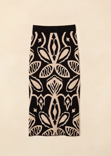 LEONA Jacquard-strikket skjørt - Svart 5 - Indiska