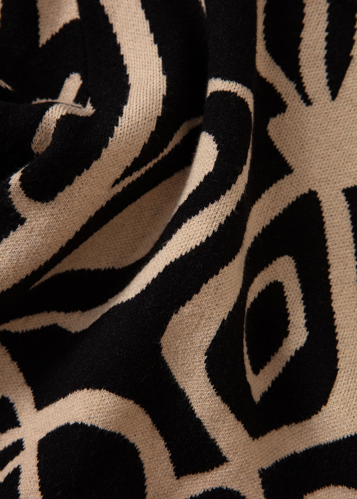 LEONA Jacquardstrikket genser - Svart 6 - Indiska