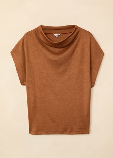 SOFIA Brun slätstickad tröja - Brun 5 - Indiska