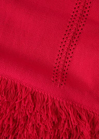 ALMA Stickad tröja med fransar - Röd 7 - Indiska