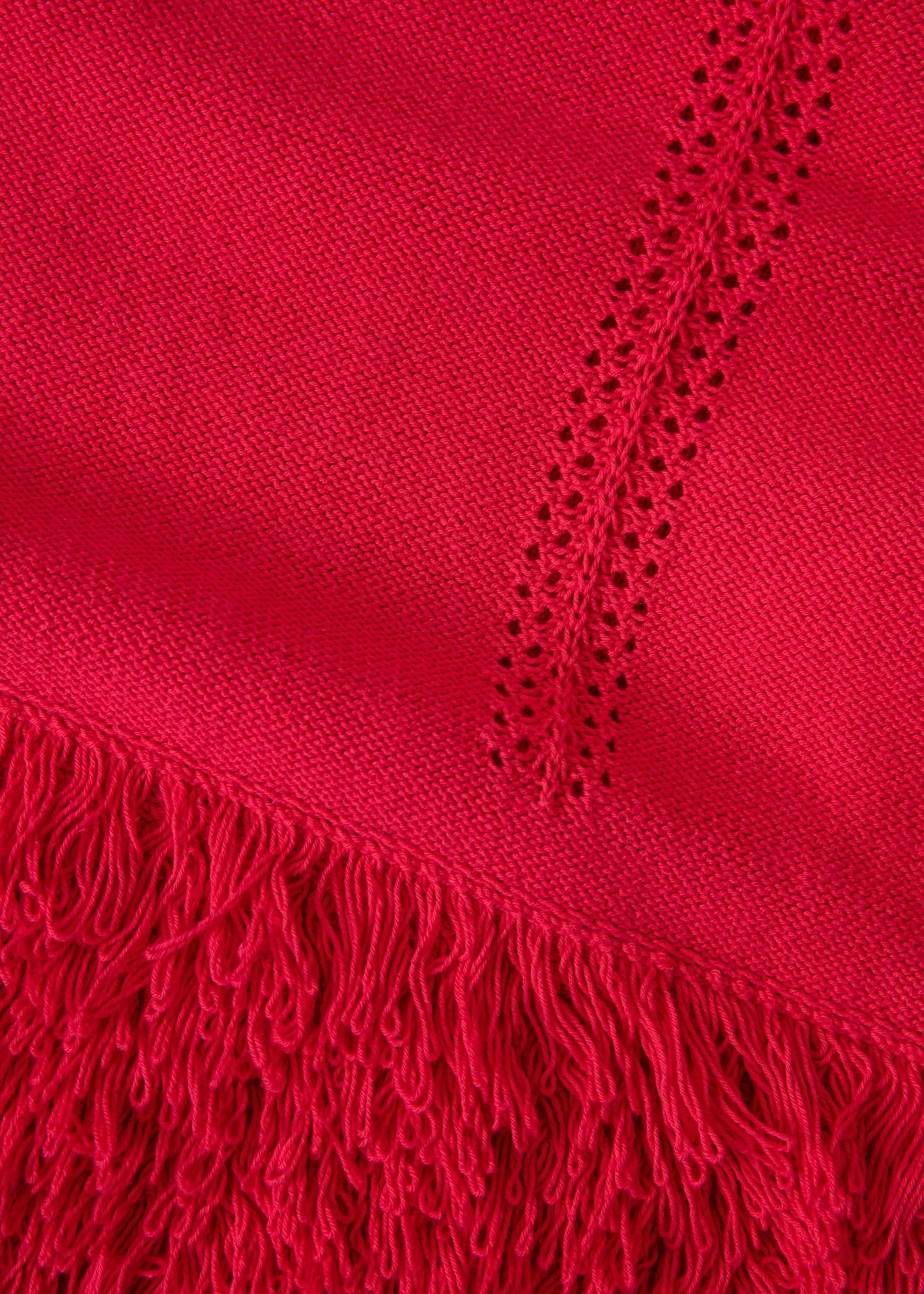 ALMA Stickad tröja med fransar - Röd 7 - Indiska