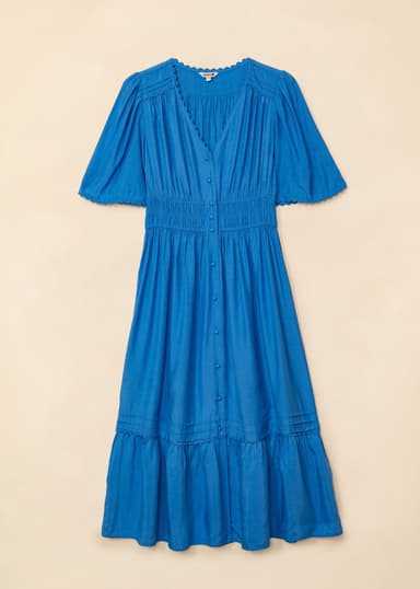 PAM Lång klänning med volang - Blå 5 - Indiska