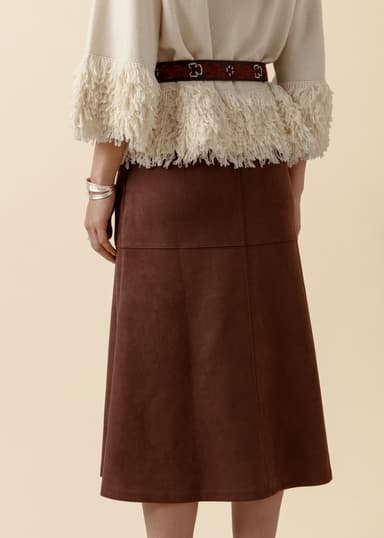 ALINA Kort jerseyskjørt - Brun 4 - Indiska