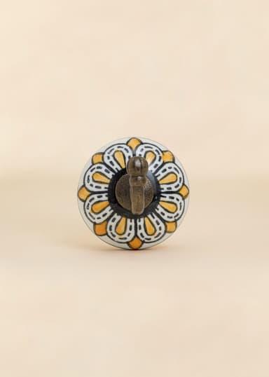 CERAMIC Käsinmaalattu koukku - Keltainen 2 - Indiska