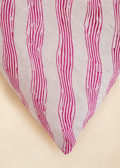 Wave Rosa kuddfodral i bomull & lin - Rosa 2 - Indiska