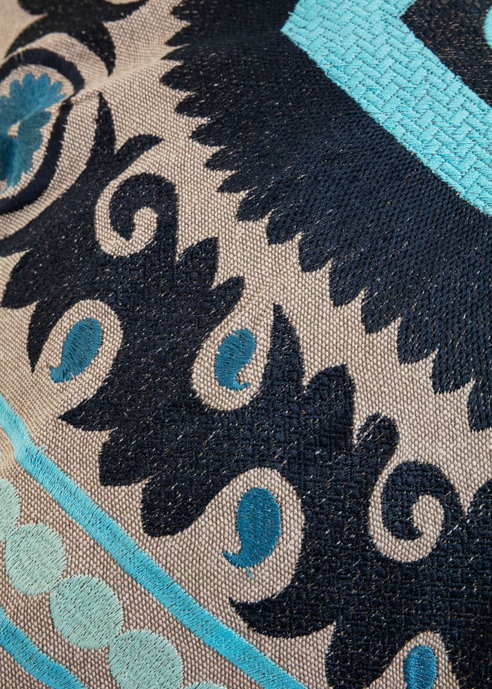 Suzi Broderat kuddfodral - Blå 2 - Indiska