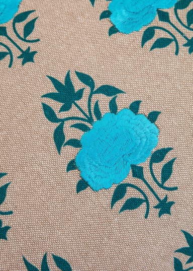 Zara Broderat kuddfodral  - Blå 2 - Indiska