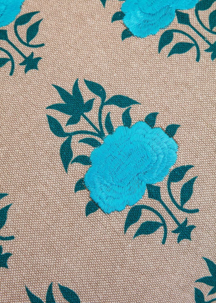 Zara Broderat kuddfodral  - Blå 2 - Indiska