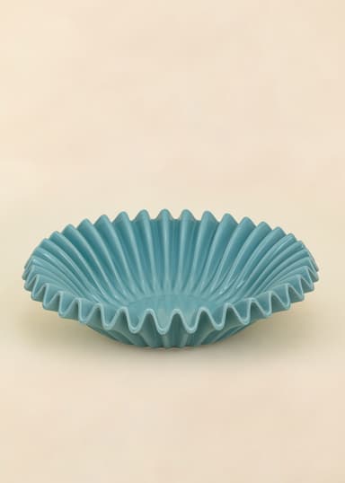 BANNI Stor dekorativ bolle - Blå 1 - Indiska