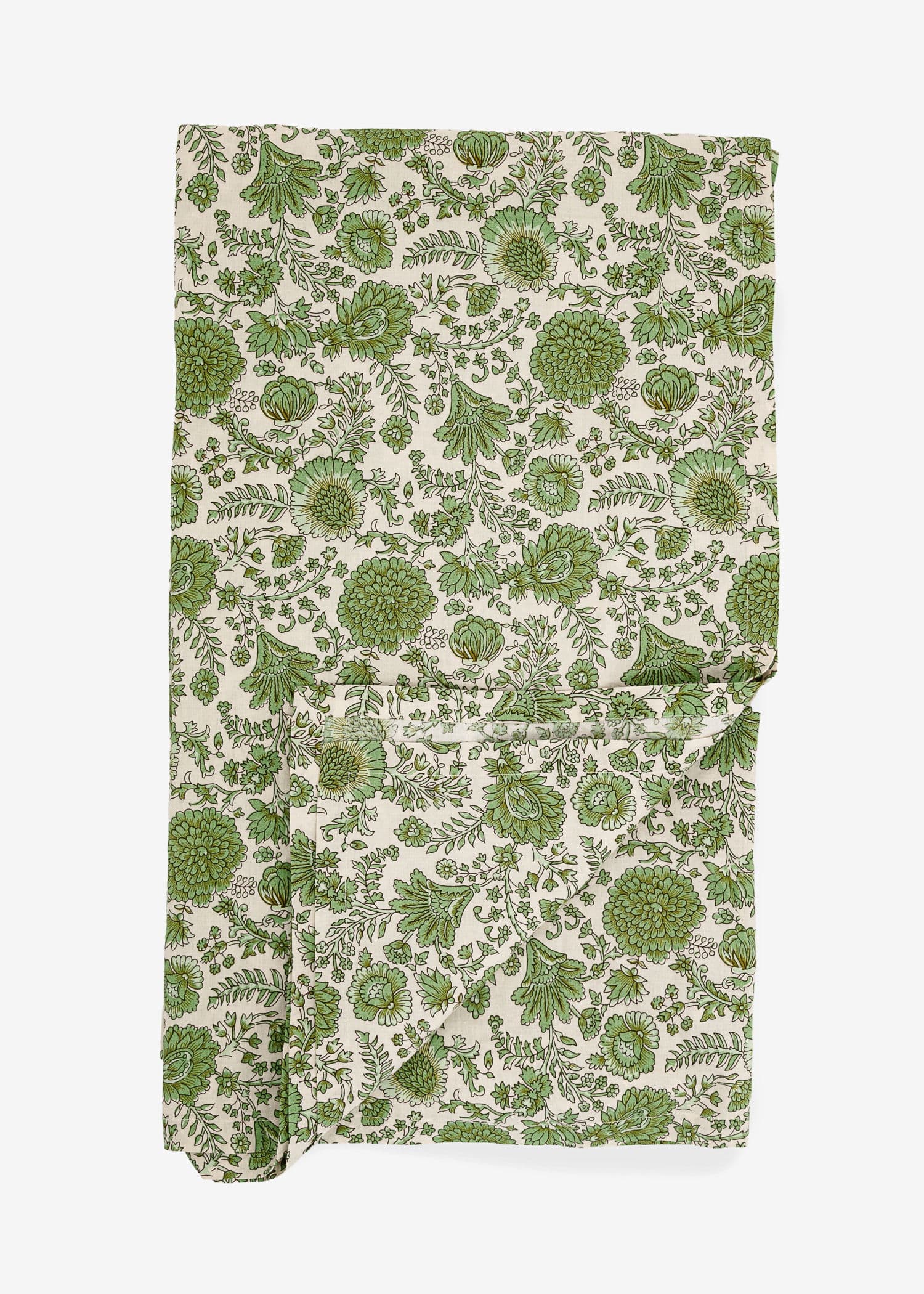 Neha Kuviollinen puuvillainen pöytäliina - Vihreä 1 - Indiska