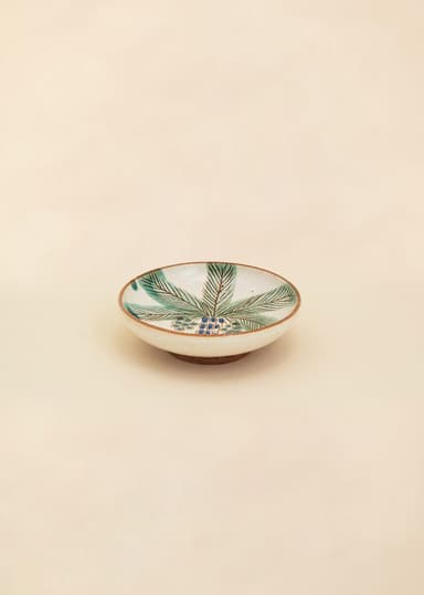 KILIIM Käsinmaalattu pieni lautanen - Vihreä 6 - Indiska