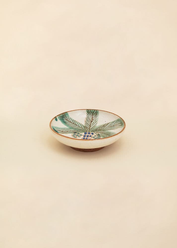 KILIIM Käsinmaalattu pieni lautanen - Vihreä 6 - Indiska