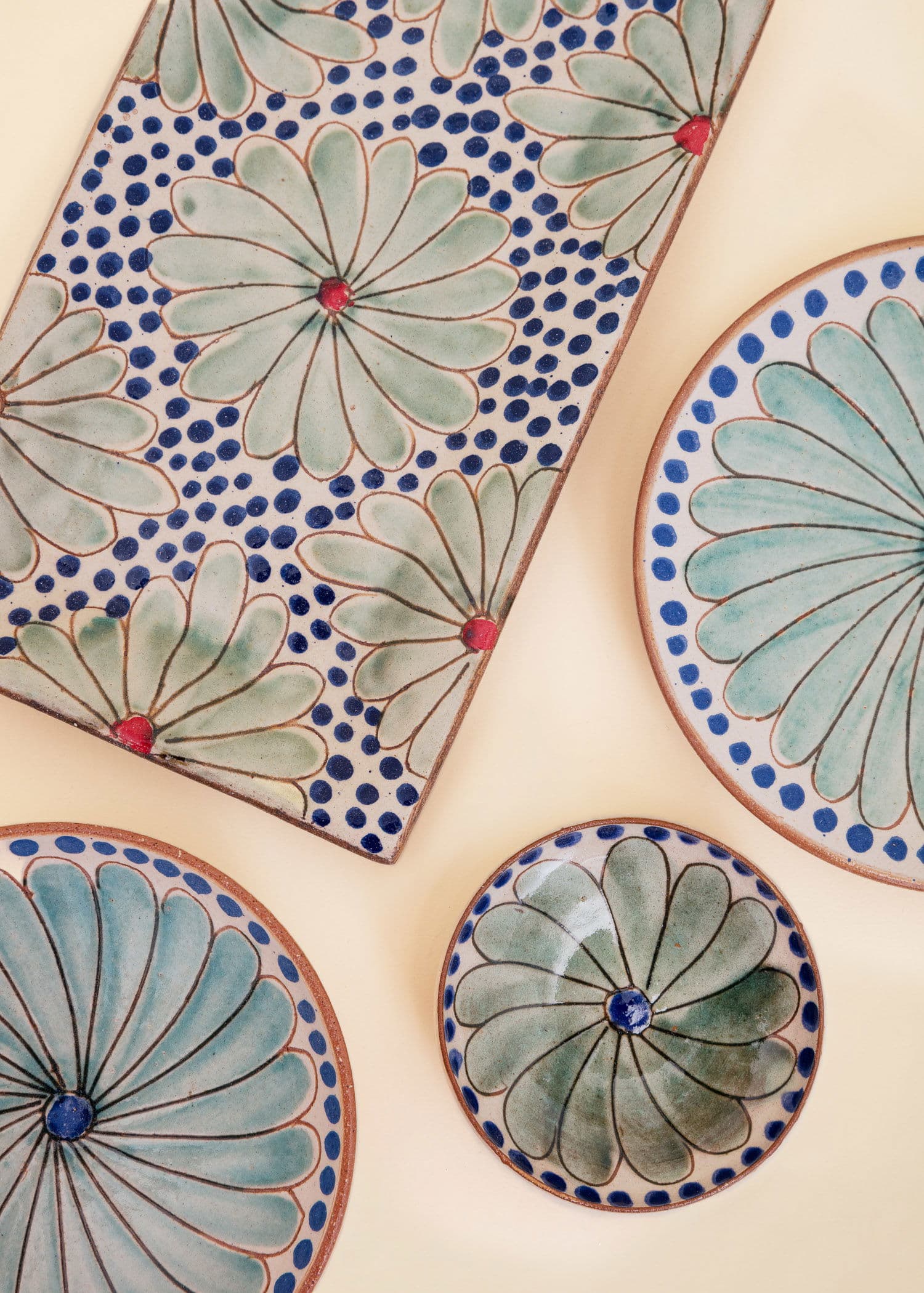 KILIIM Käsinmaalattu pieni lautanen - Multi 2 - Indiska