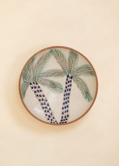 KILIIM Käsinmaalattu lautanen - Vihreä 1 - Indiska