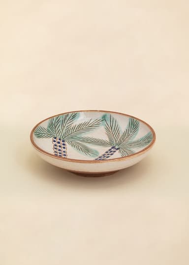 KILIIM Käsinmaalattu lautanen - Vihreä 4 - Indiska