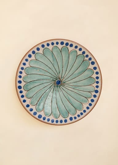 KILIIM Käsinmaalattu iso lautanen - Multi 1 - Indiska