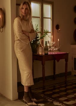 JEMAINA SEQUIN SKIRT - WHITE