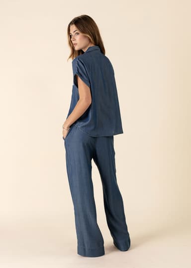 KIENNA Blå tencel-bukser - Blå 4 - Indiska