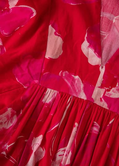 CORNELIA Kuviollinen puuvillamekko - Punainen 6 - Indiska