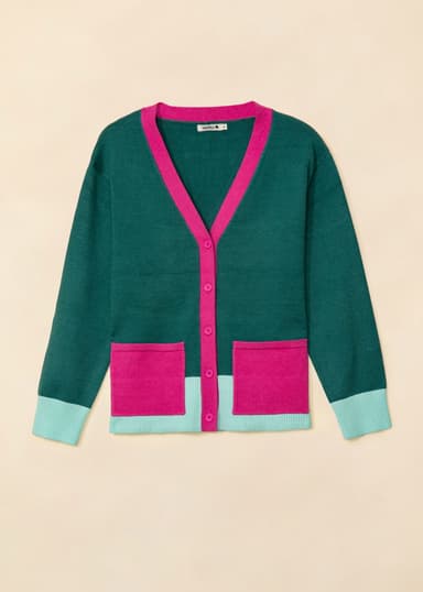 DEBBIE Värikäs neuletakki - Vihreä 1 - Indiska