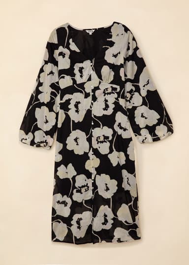 REGINA Kukallinen midimekko - Musta 4 - Indiska