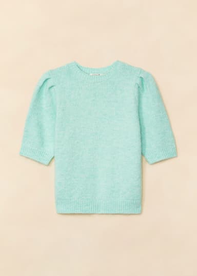 LILI Pehmeä neulottu villapaita - Sininen 1 - Indiska