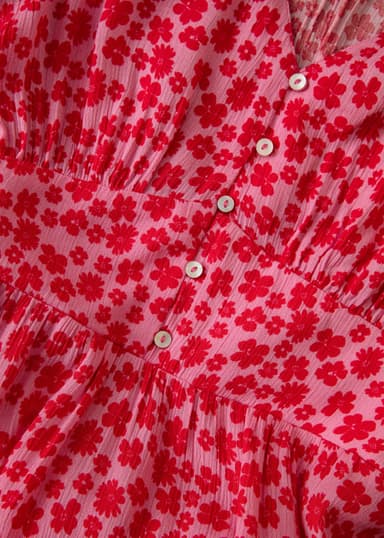 ZUDORA Kuviollinen pitkähihainen mekko - Vaaleanpunainen 2 - Indiska